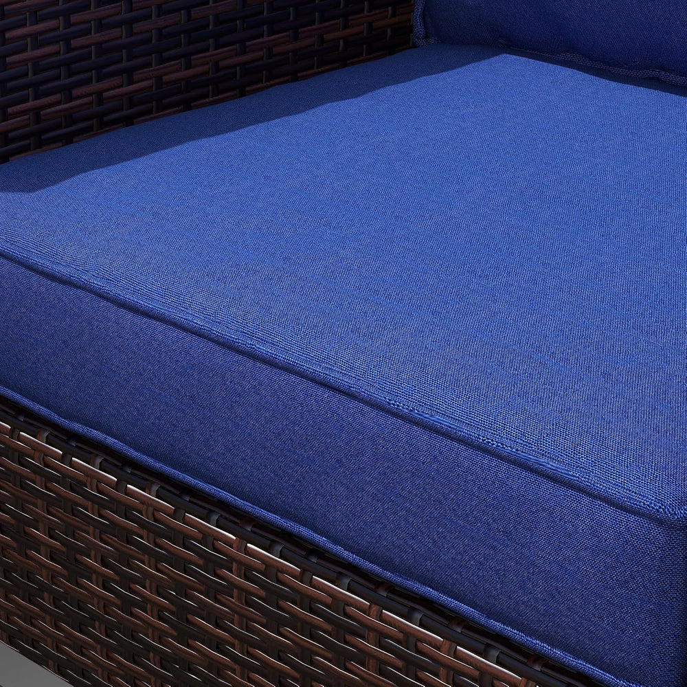 Outsunny Outdoor Chair Cushions Set of 4 Fade Resistant 24x24 In Navy Blue