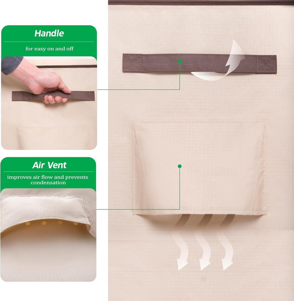 F&J Outdoors Round Outdoor Furniture Covers, 84"Dia x 27.5"H