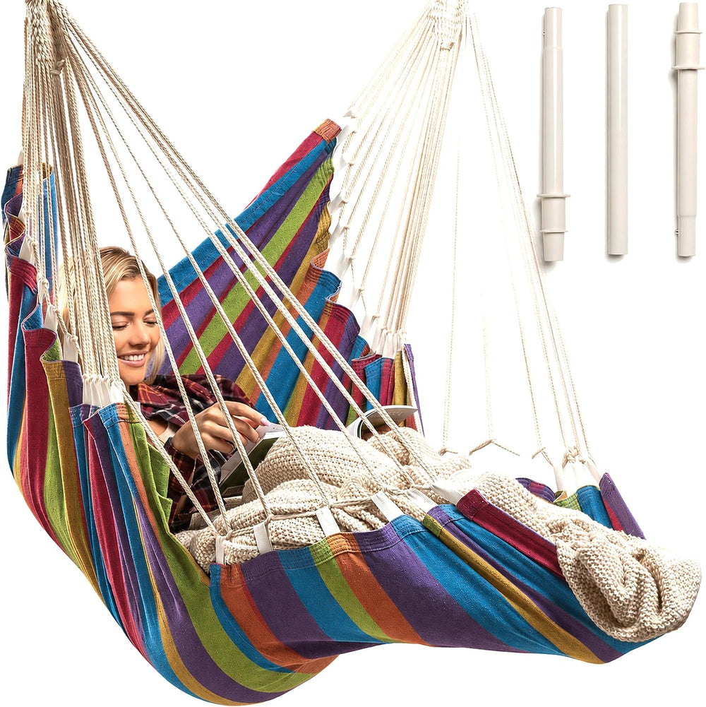 Hanging Hammock Chair Swing with Footrest - XL Hammock Swing Chair