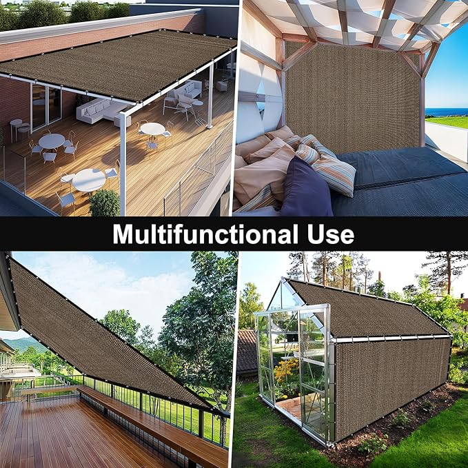 Artpuch 90% Sun Shade Cloth, 6 x 10 FT Pergola Shade Cover Canopy with Gromme...