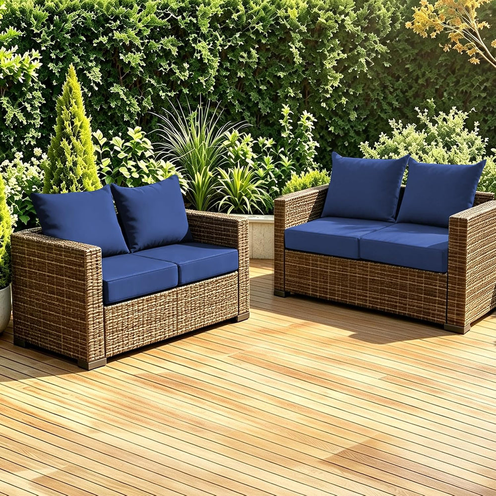 Outdoor Deep-Seat Cushion Set, 24*24*5.75inch, Navyblue, Set of 4