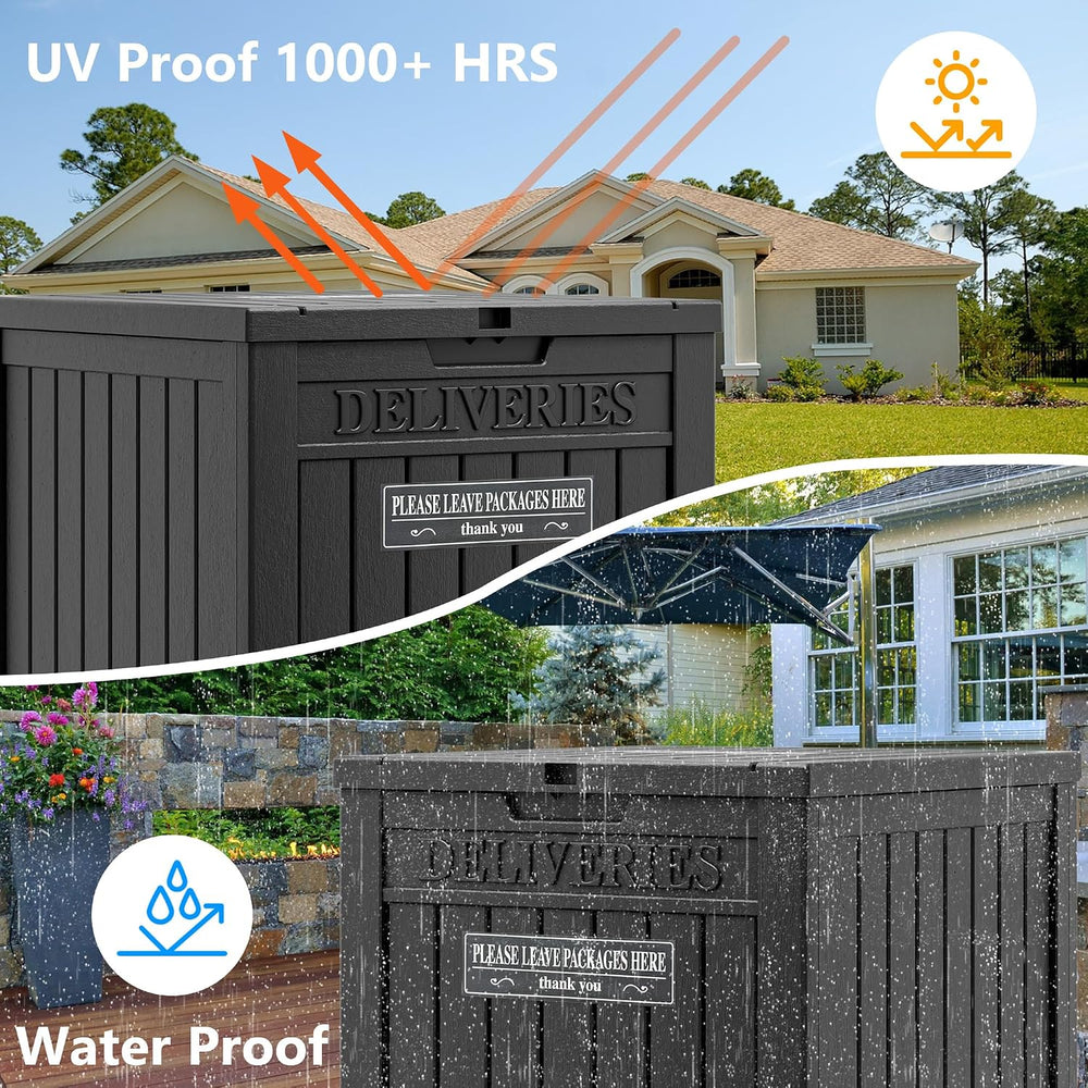 LHBGO Package Delivery Box for Outside, 48 Gallon Storage with Lockable Secur...