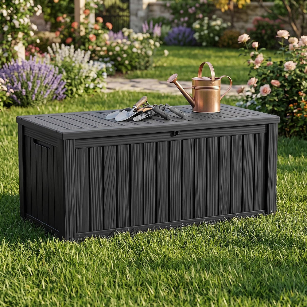 240 Gallon Large Outdoor Storage Box, Black