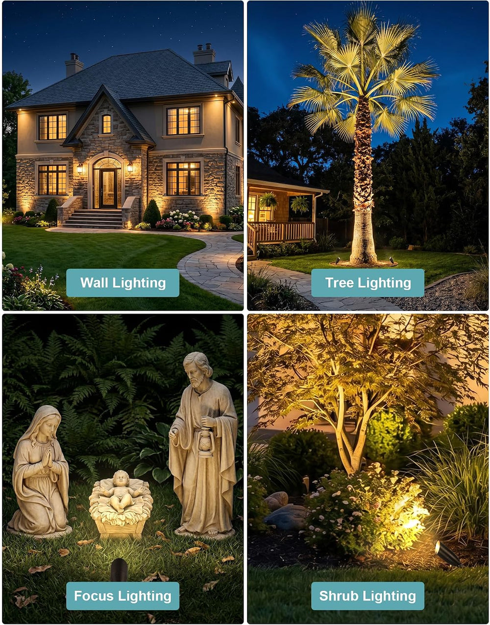 Solid Brass Outdoor Landscape Spotlights, Heavy Duty Low Voltage Landscape Li...