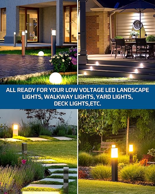 DEWENWILS 200W Weatherproof Low Voltage Landscape Lighting Transformer, 120V ...