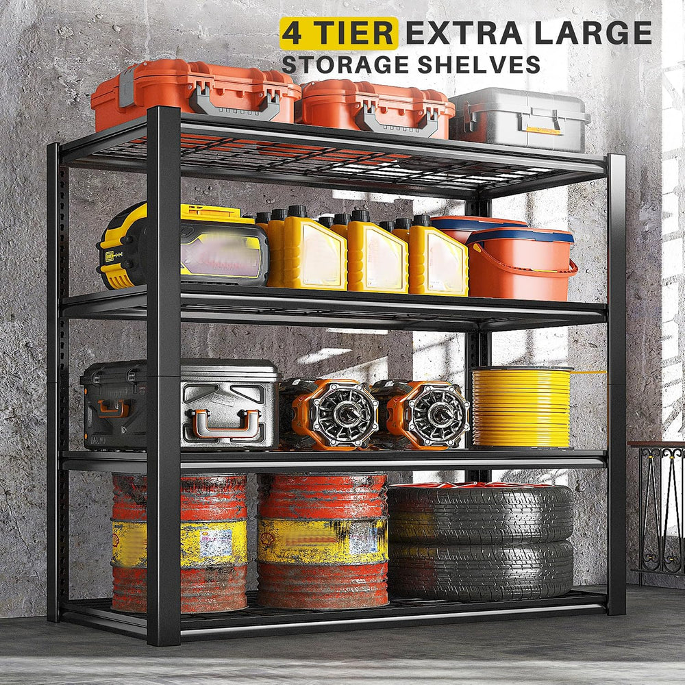 REIBII 40" W Storage Shelves with Wire Mesh Panels for Garage Organization