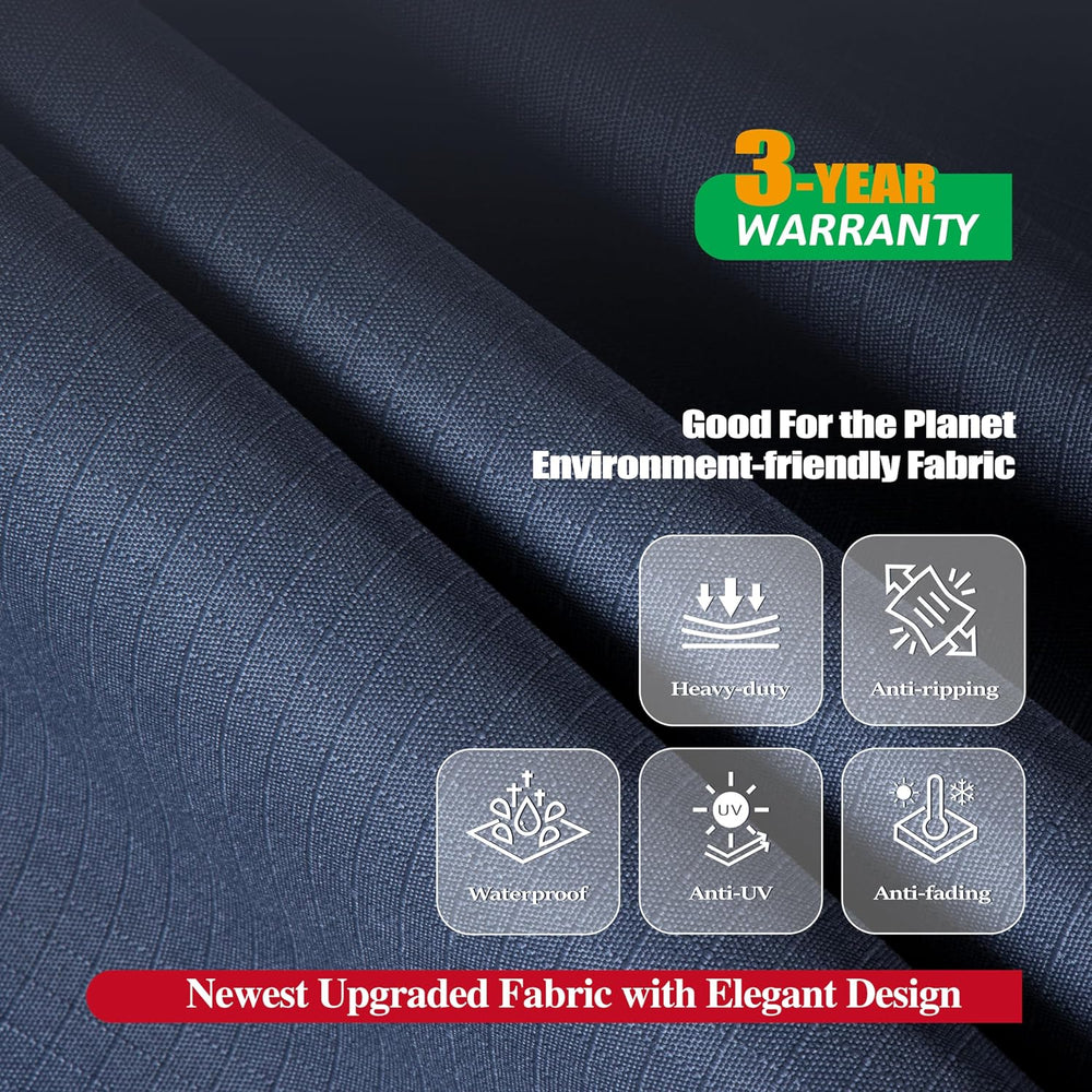 F&J Outdoors Extra Large Patio Furniture Covers, Grey, 180"W x 96&qu...