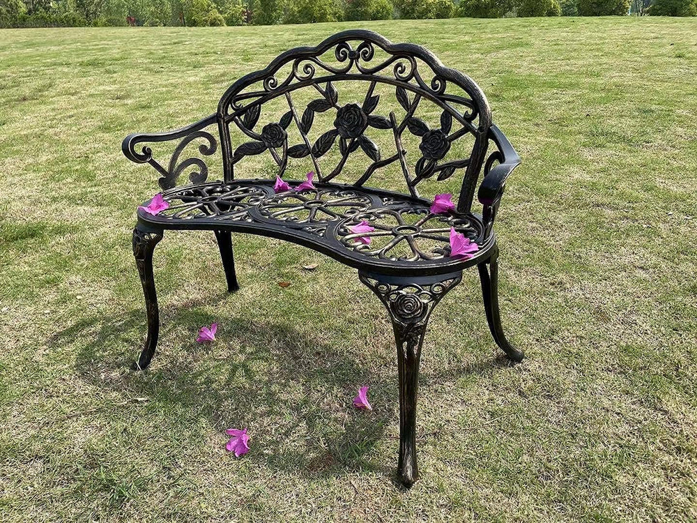 U/D Outdoor Bench Park Garden Bench ,All Chair Anti Rust Cast Aluminum Patio ...