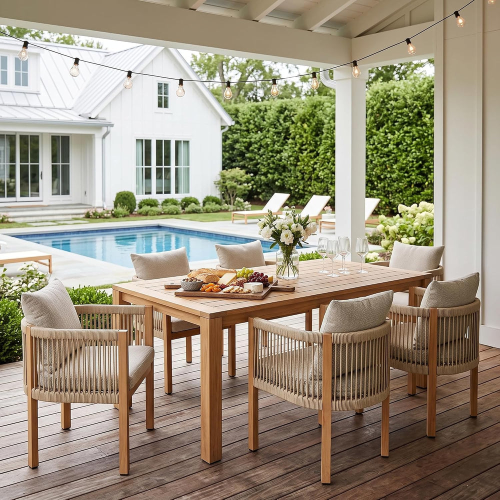 Patio Dining Chairs Set of 2, Rope Rattan Patio Furniture Set, All Weather Ou...
