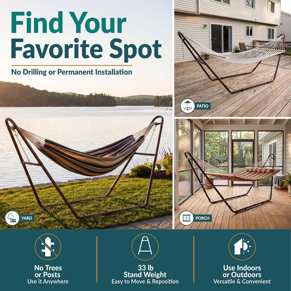 Sunnydaze Universal Heavy-Duty Hammock Stand for Outside, Chains Included