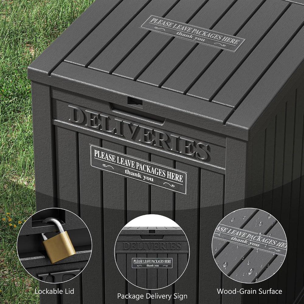 LHBGO Package Delivery Box for Outside, 48 Gallon Storage with Lockable Secur...