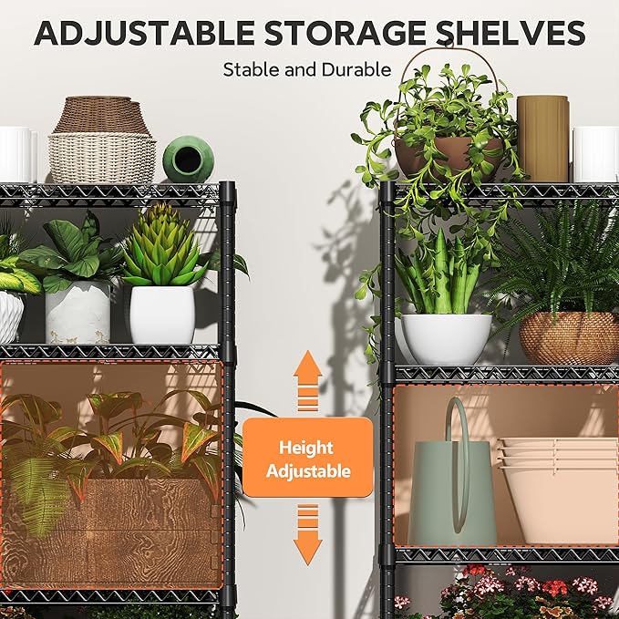6 Tiers Storage Shelves Load 2100LBS, Metal Shelving Wire Metal Shelving Unit...