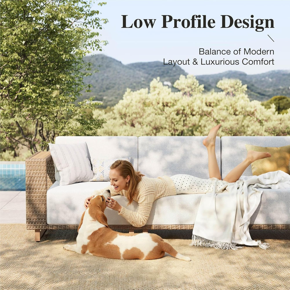 4-Piece Patio Sectional Furniture Set with 10" Thick Cushions