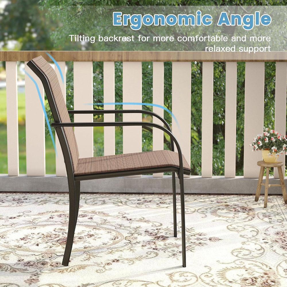 DIFY Patio Dining Set for 4, 5 Piece Outdoor Table and Chairs Set, 40.6"...