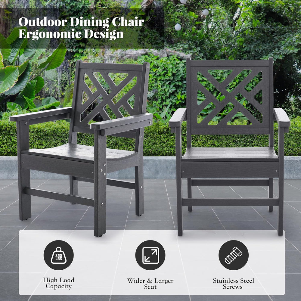 HDPE Dining Table Set for 8,10-Piece Outdoor Table and Chairs Include 8 Dinin...