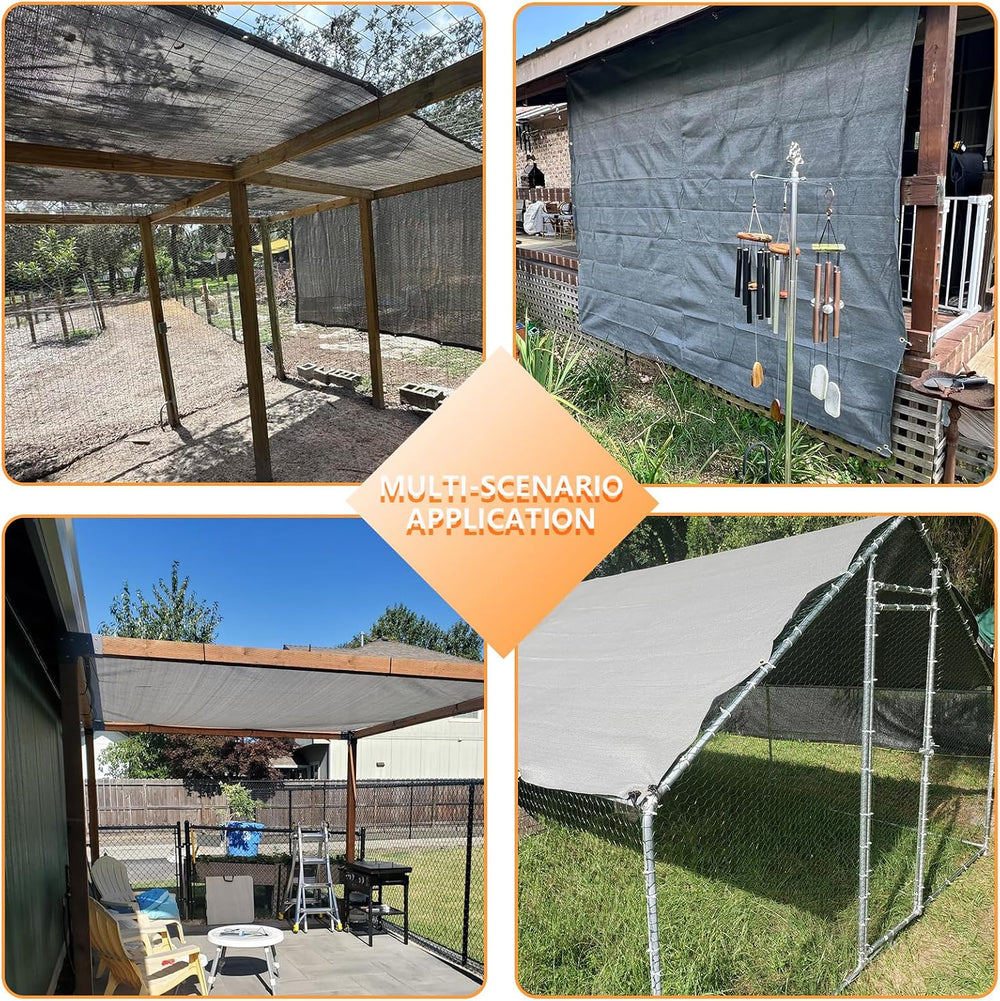 POYEE 90% Sun Shade Cloth, 10x20ft Pergola Shade Cover with Grommets