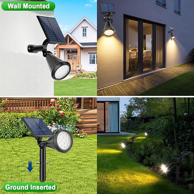 8 Pack Solar Spot Lights Outdoor Waterproof 180 Adjustable Solar Powered Land...