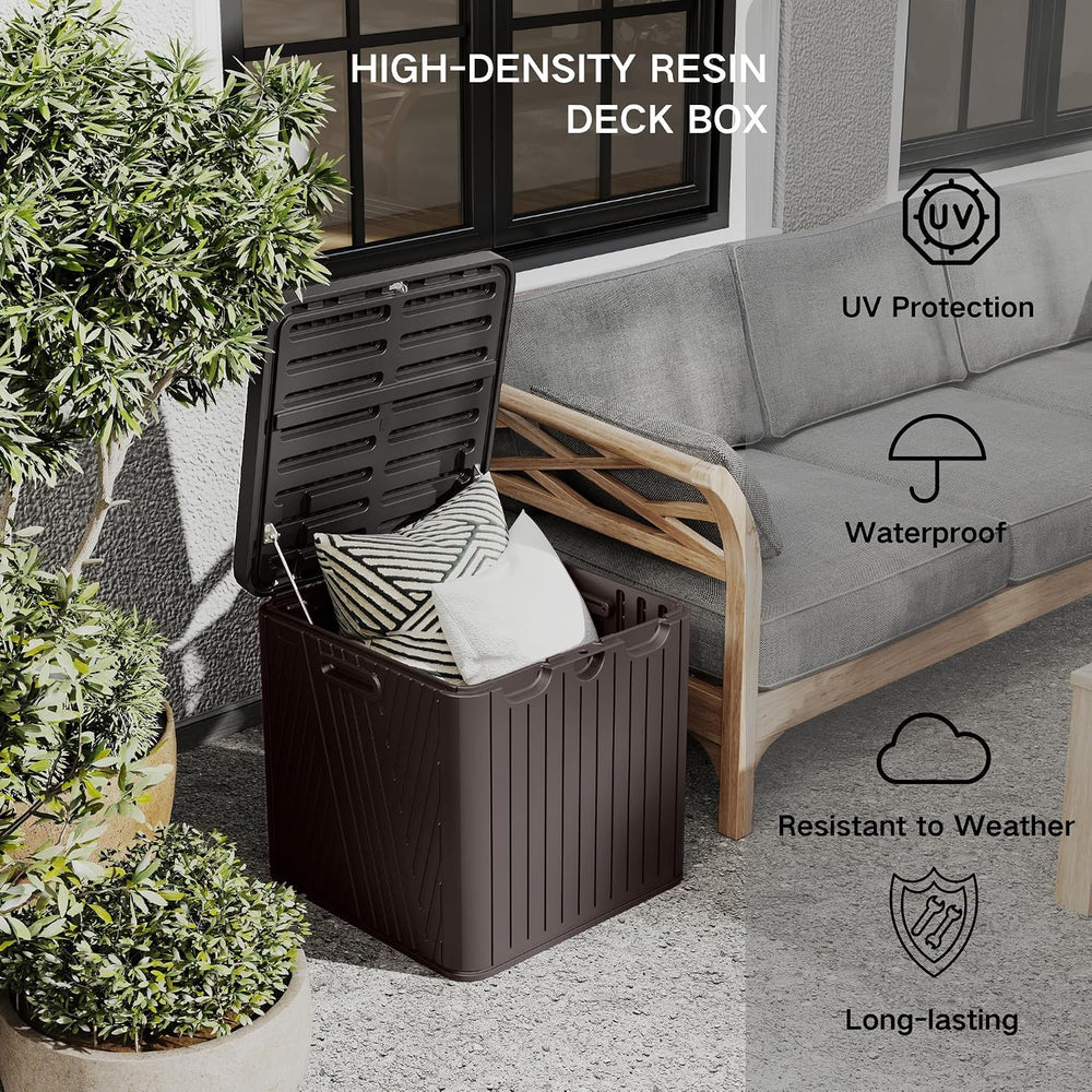 Kingdura 60 Gallon Outdoor Storage Box, Waterproof Resin Deck Box for Indoor ...
