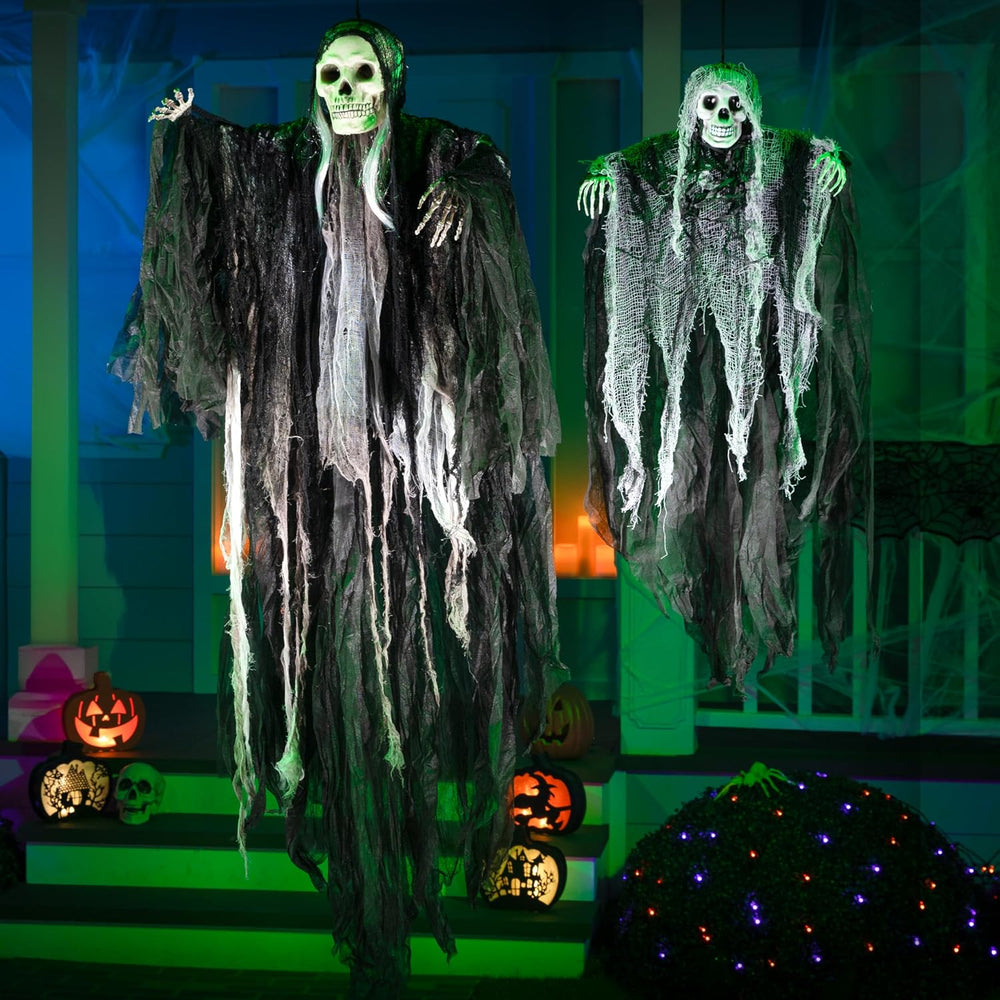 JOYIN 2 Pcs Halloween Hanging Grim Reaper Decorations Outdoor, Halloween Hang...