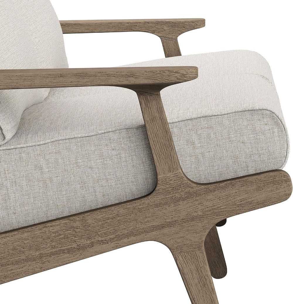Modway Saratoga Teak Outdoor Patio Loveseat in Weathered Gray Pebble – 2 Seat...