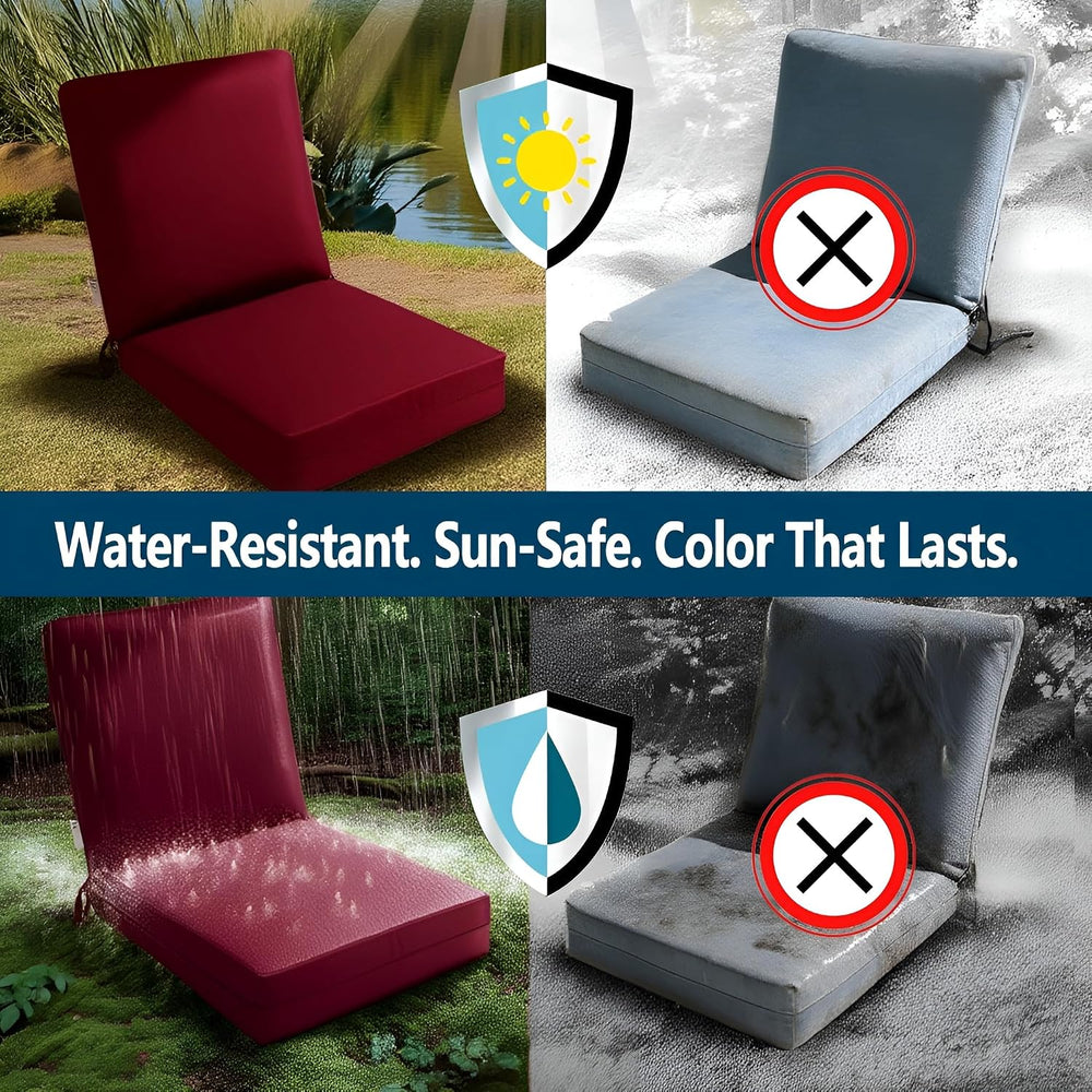 Melissa Luxury Outdoor Patio Deep Seat Chair Bottom & Back Cushions Set