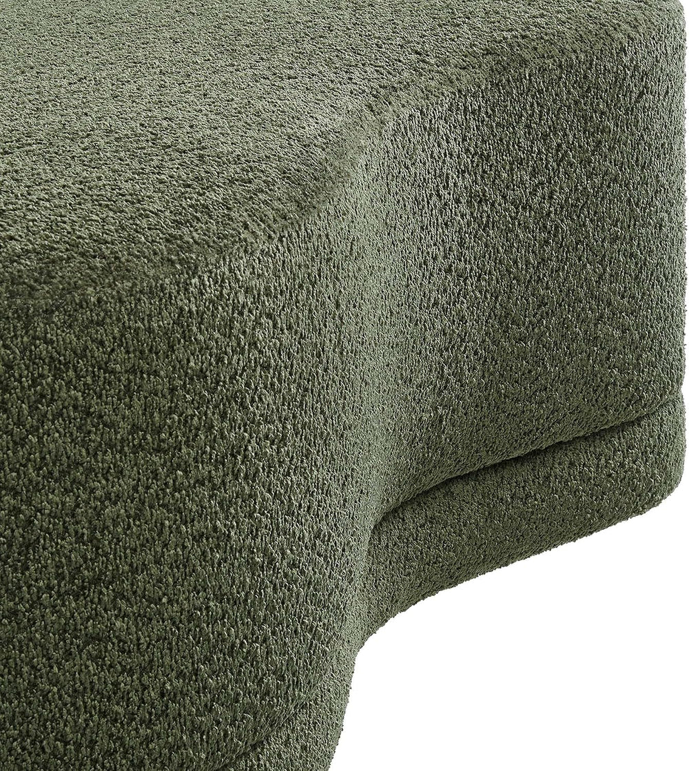 Modway Nimbus 48 Inch Curved Ottoman Bench in Sage - Soft Fabric Chenille Ott...