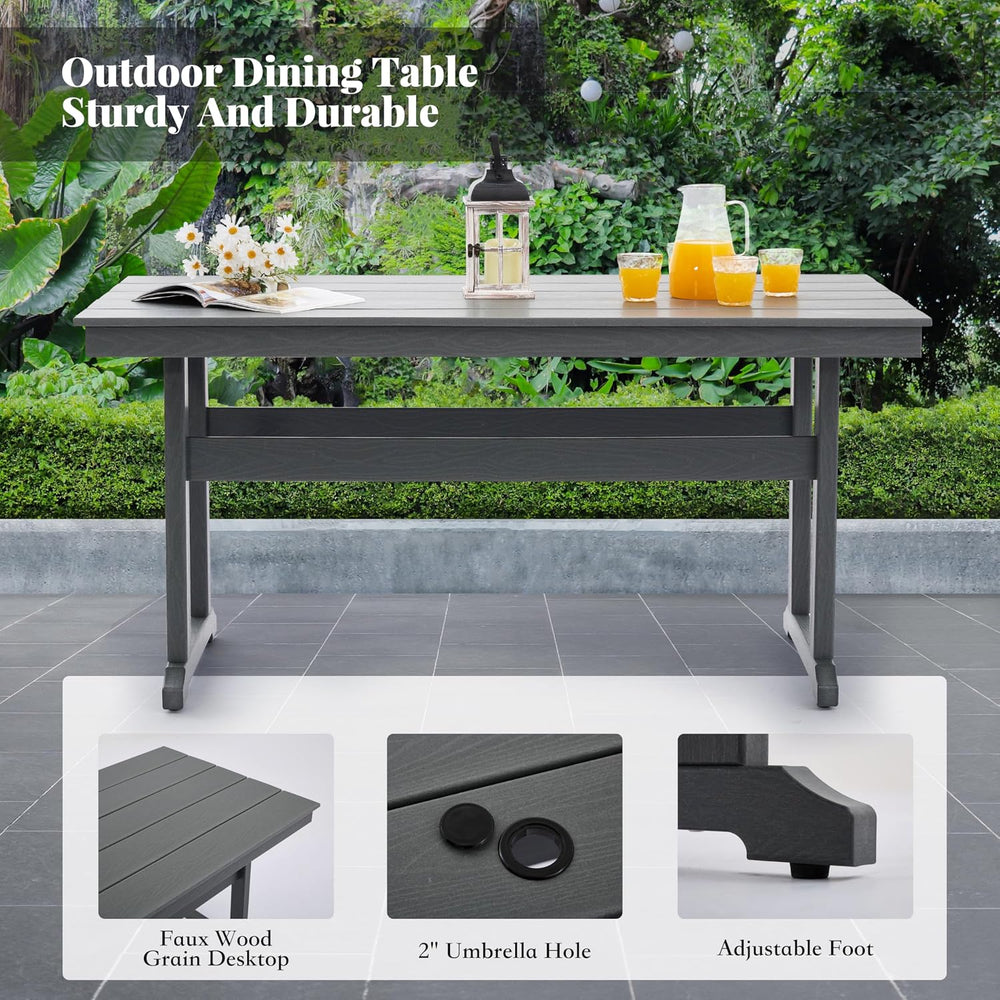 HDPE Dining Table Set for 8,10-Piece Outdoor Table and Chairs Include 8 Dinin...