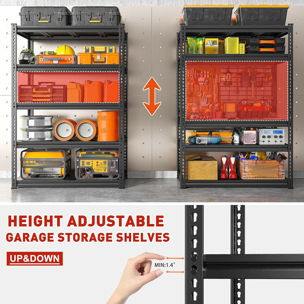 REIBII 72"H Garage Shelving Load 2500Lbs for Homeowners and Commercial Use