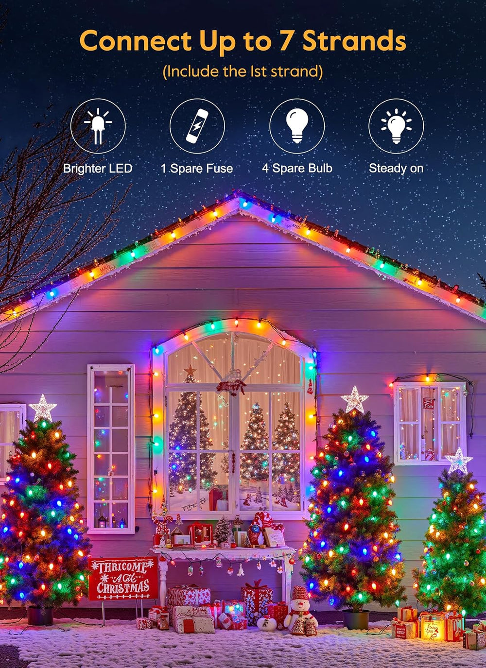 Vintage Christmas Lights Outdoor, 100Ft C9 String Lights with 100 LED Bulbs |...