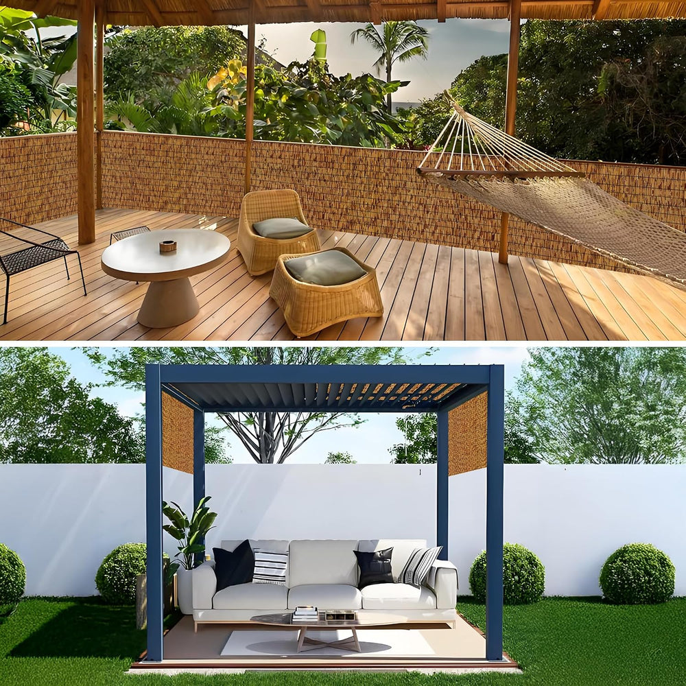 Reed Fencing Roll 4x9.84ft, 85% Shade Natural Bamboo Privacy Screen, Decorati...
