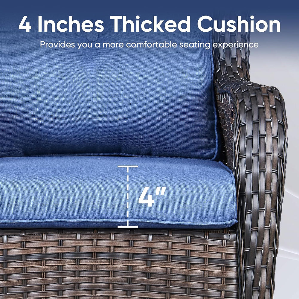 Outdoor Wicker Chair Cushions 2 Packs - Outside High Back Thick Water-Resista...