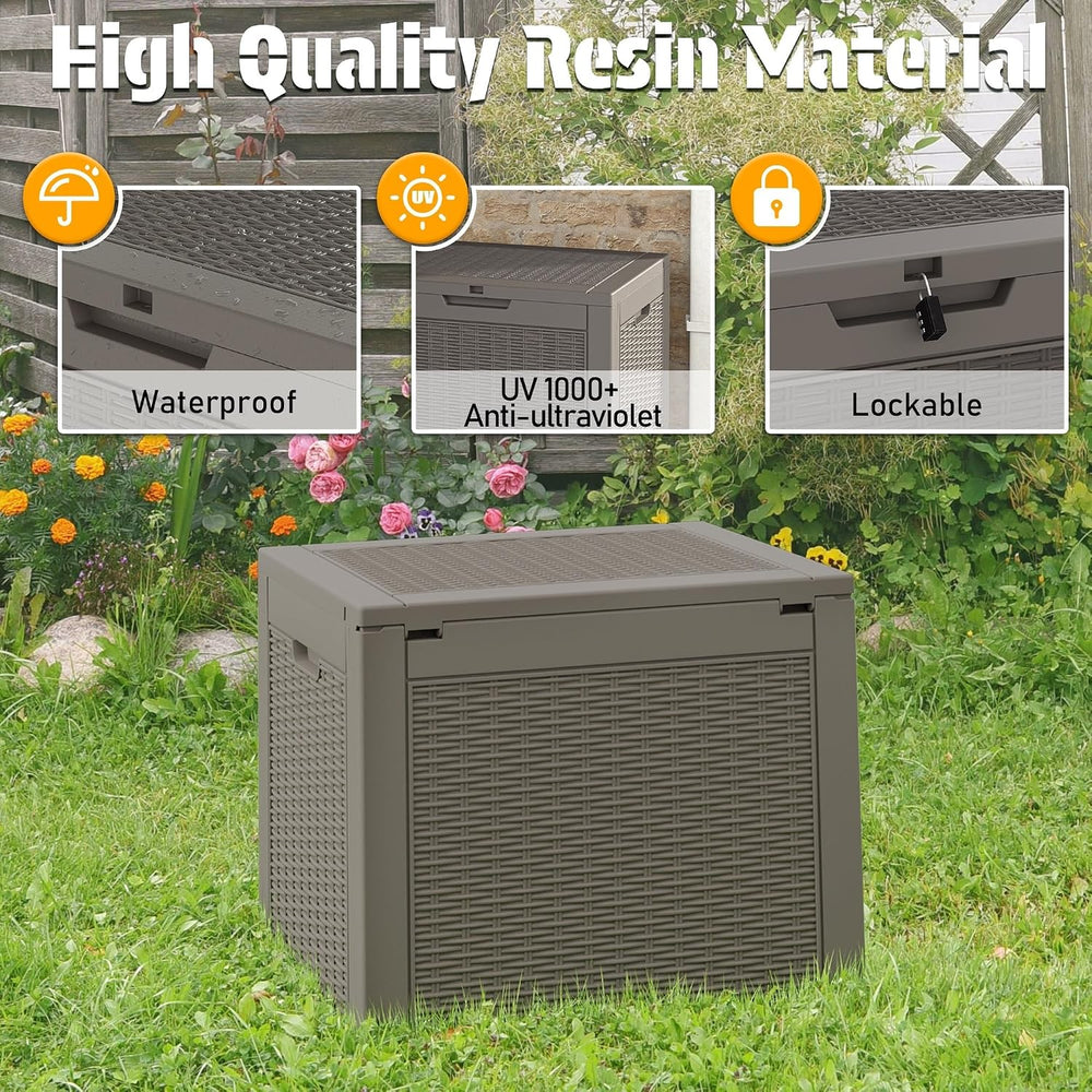 NUNU LAB 30 Gallon Outdoor Storage Box Waterproof, Outside Package Delivery D...