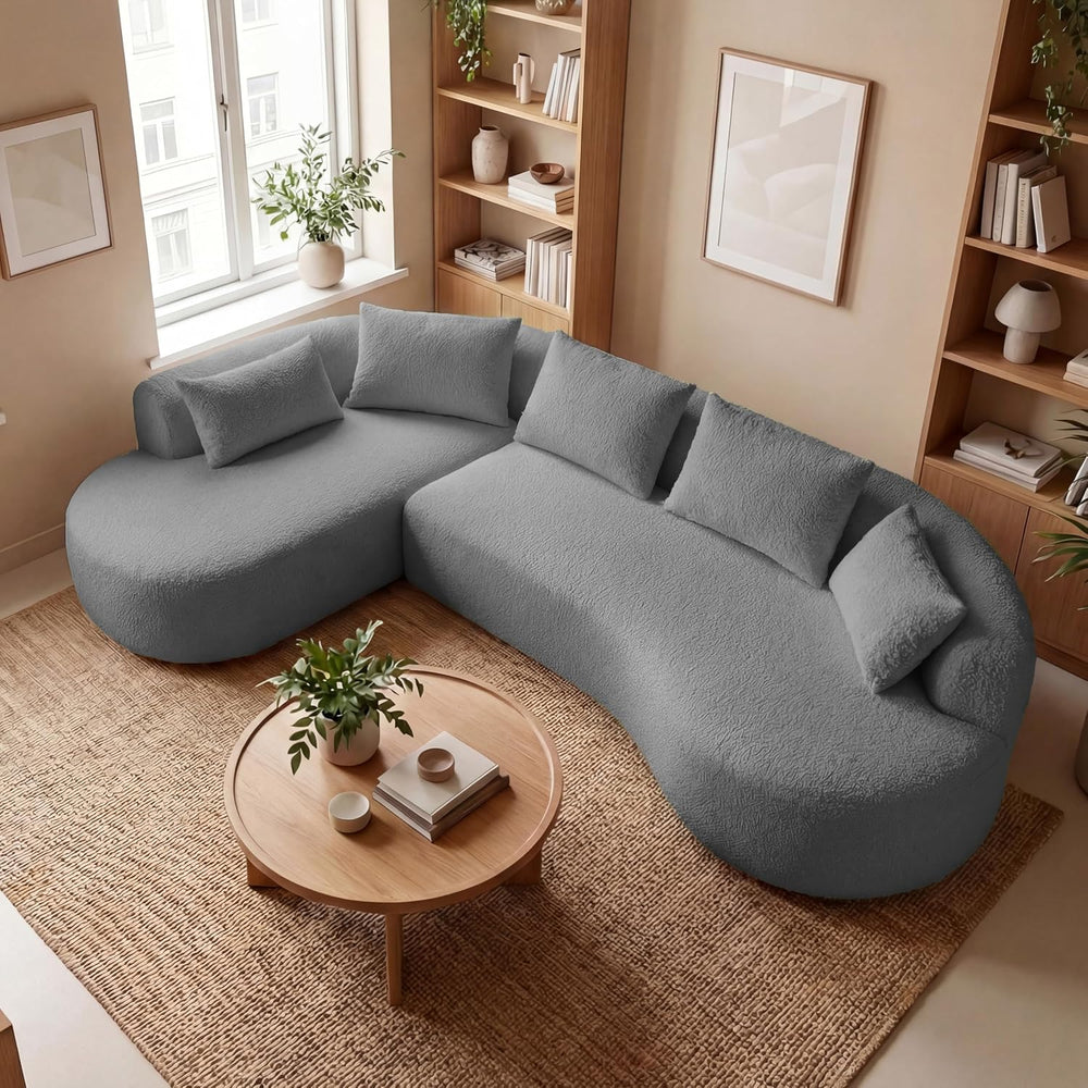 122" Modern Curved Oversized Sectional Sofa with Left Chaise for Living ...
