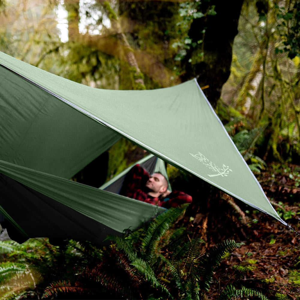 Wise Owl Outfitters Hammock Rain Fly – Waterproof Camping Tarp Cover with Ten...