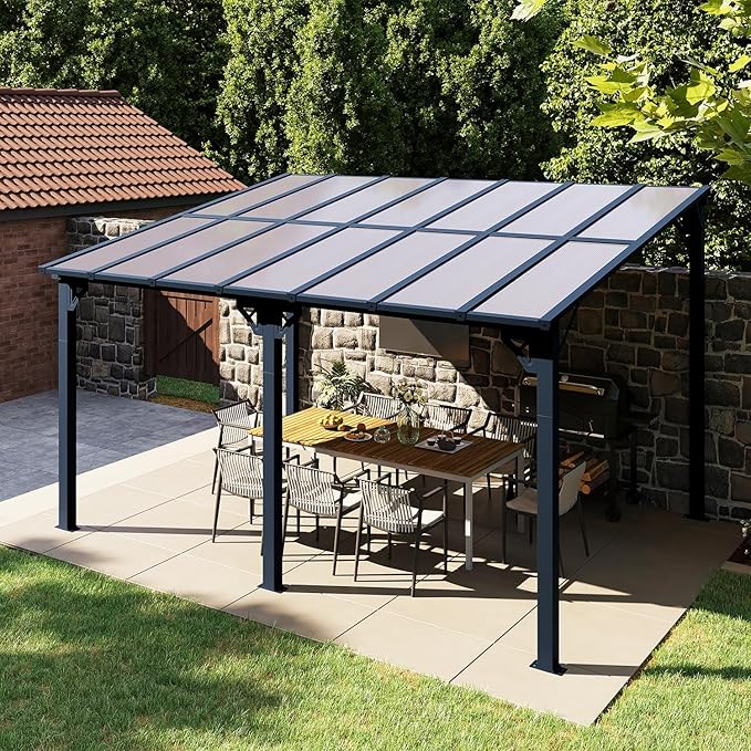 Aoxun 14'x 10' Premium Gazebo with Aluminum Top Frame & Polycarbo...