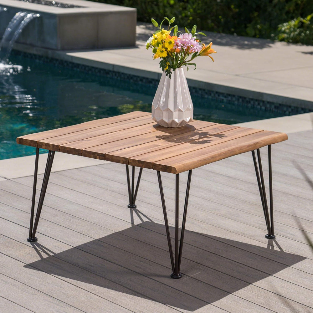 Christopher Knight Home Zion Outdoor Industrial Acacia Wood Coffee Table with...
