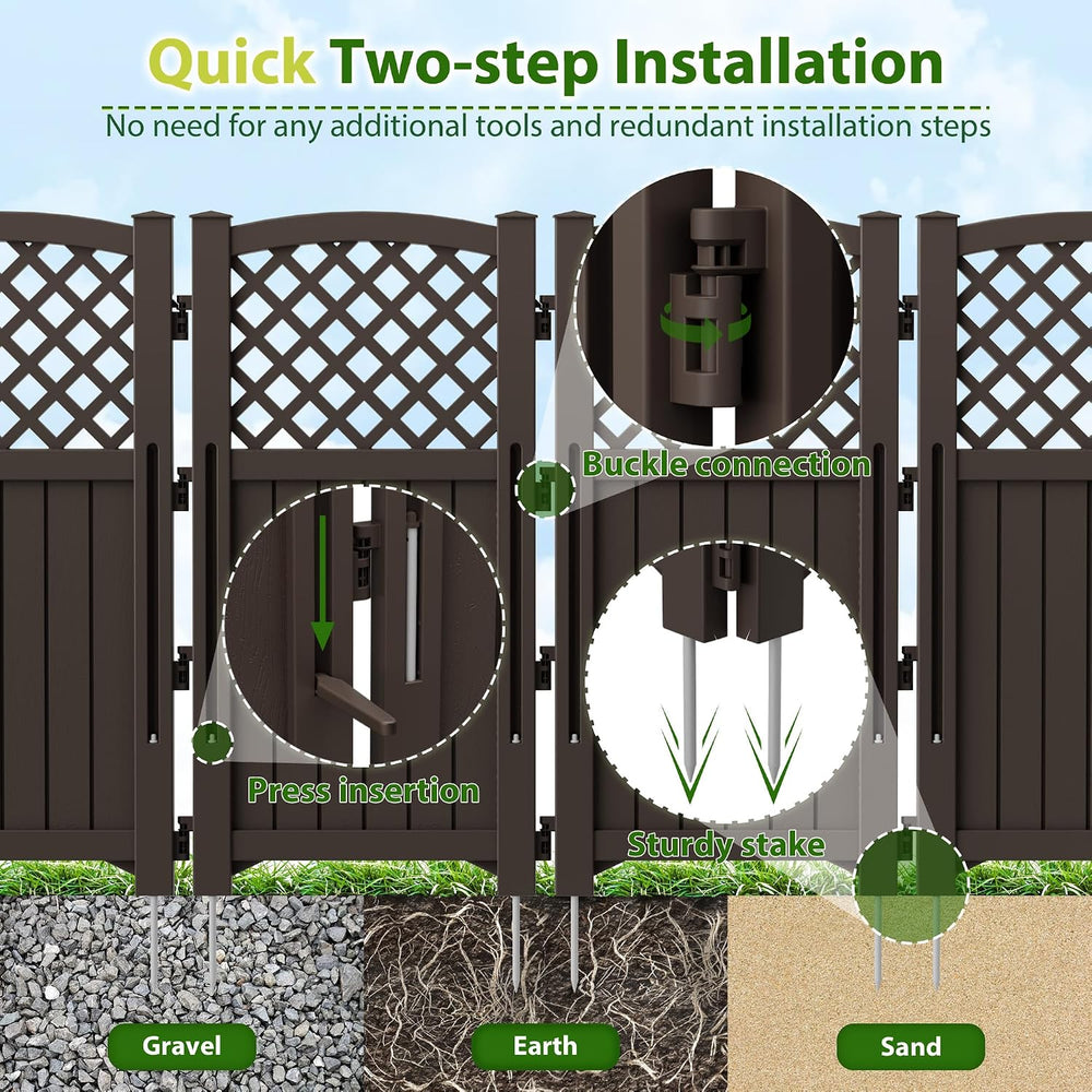 Devoko Resin Outdoor Privacy Fence, 4 Privacy Screen Panels