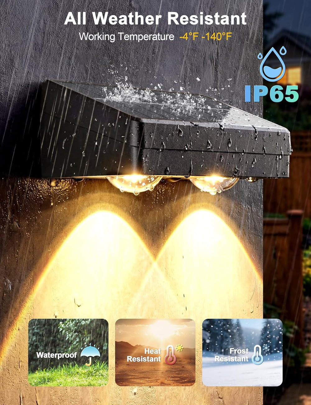 JOFIOS Fence Lights Solar Powered with Remote 12 Pack, Warm White, Cool White...