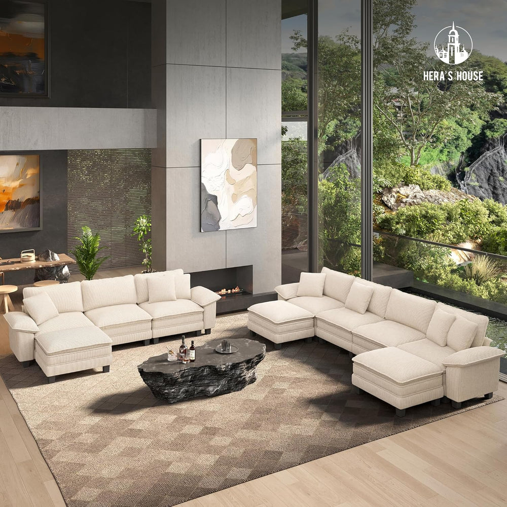HERA'S HOUSE 158" Oversized Modular Sectional U Shaped Sofa,Chenille...