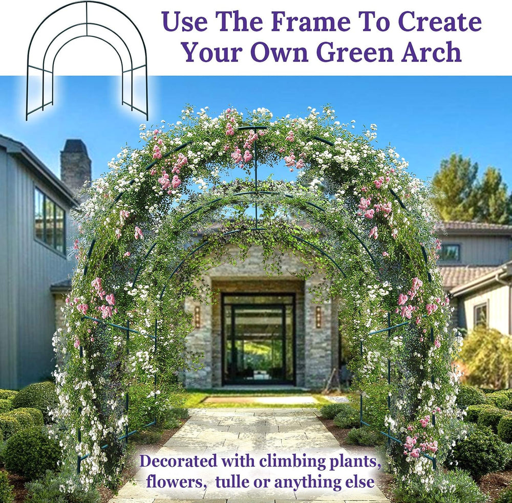 Multi-Size Large Garden Support Arch Frame Climbing Plant Arch Arbor for Flow...