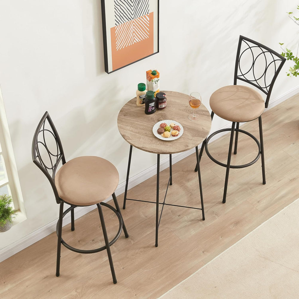 VECELO Bar Stools, 24/29" Adjustable Barstool,Swivel Counter Stool with ...