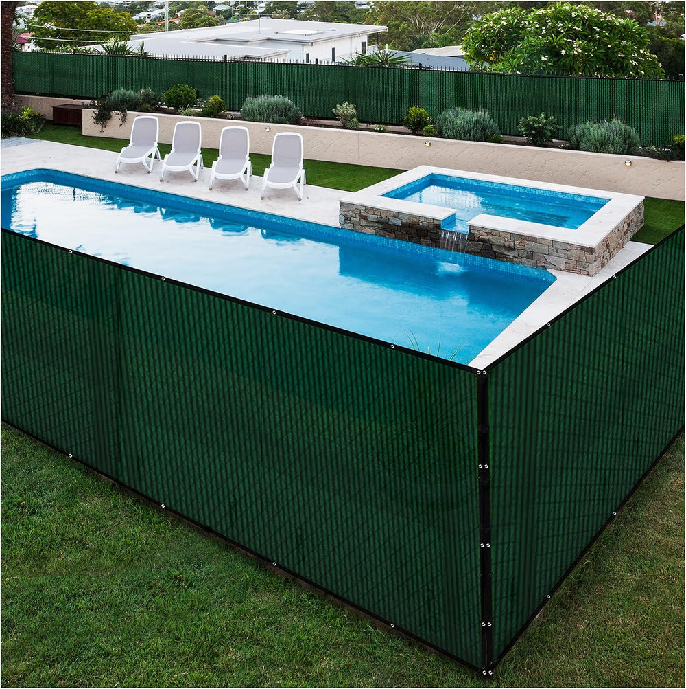 Chain Link Fence Privacy Screen 6'x25' Green, Windscreen Mesh Outdoor