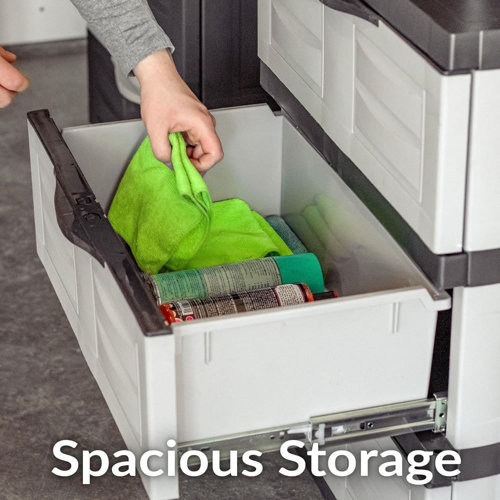 Sunnydaze 29.5" 3-Tier Heavy Duty Garage Storage Drawers, Gray