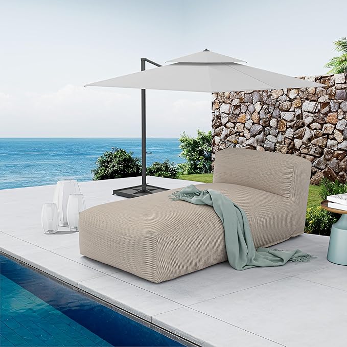 Outdoor Bean Bag Lounger Chair, Big Comfy Outdoor Daybed for Sunbathing and T...