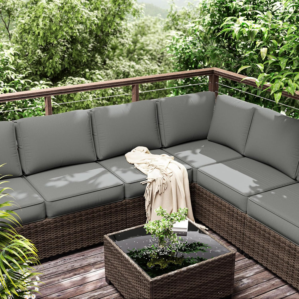 Outdoor Cushions for Patio Furniture, 14 Piece Water-Resistant Sofa Cushion