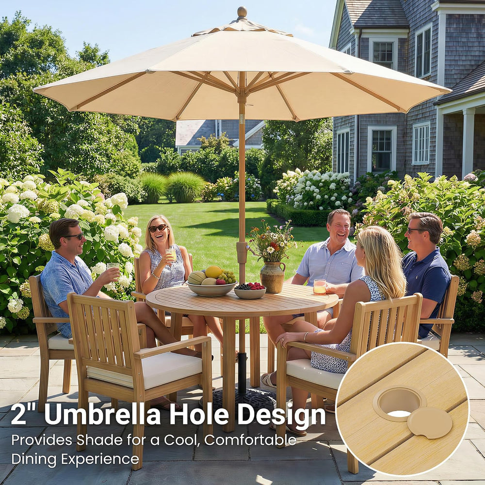 Wisteria Lane 5-Pieces Acacia Patio Table and Chairs Set for 4, Outdoor Dinin...