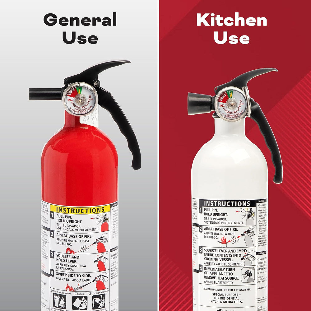 Kidde Kitchen + Home Fire Extinguisher Set, 711A | 1-A:10-B:C, RESSP+FA110G