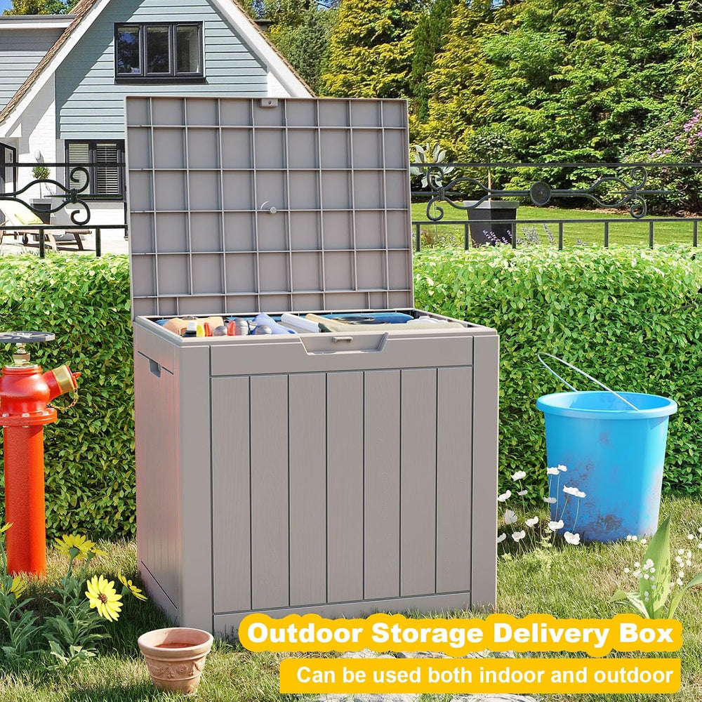 36 Gallon Outdoor Deck Box, Lockable Waterproof Outdoor Storage Boxes For Gar...