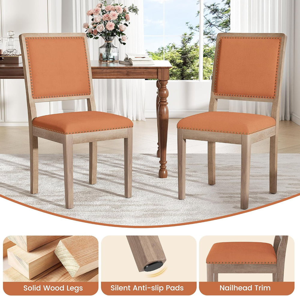 Dining Chairs Set of 8, Mid Century Modern Upholstered Dining Room Chairs, Fa...