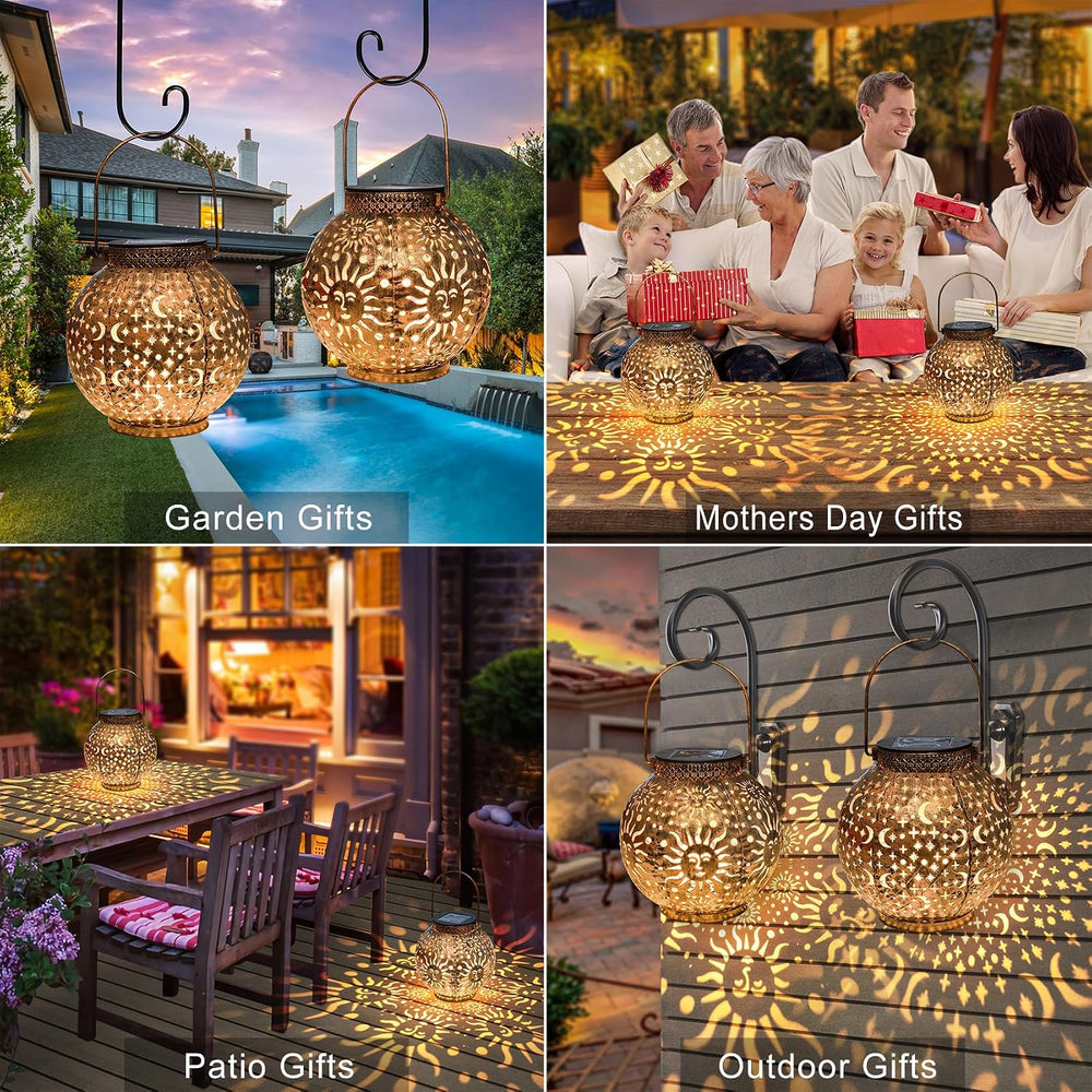 Go2garden 2Pack Solar Lanterns Outdoor Waterproof Mothers Day Gifts for Mom M...